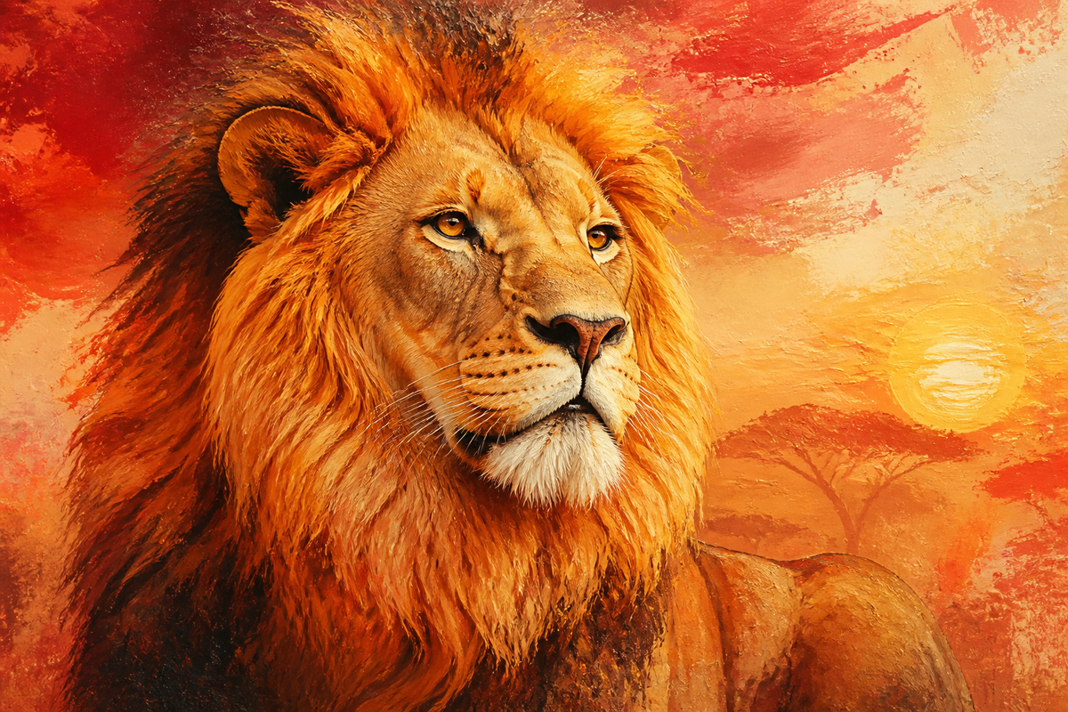 Lion Of The Sun - Animals canvas artwork by Imagine Prints
