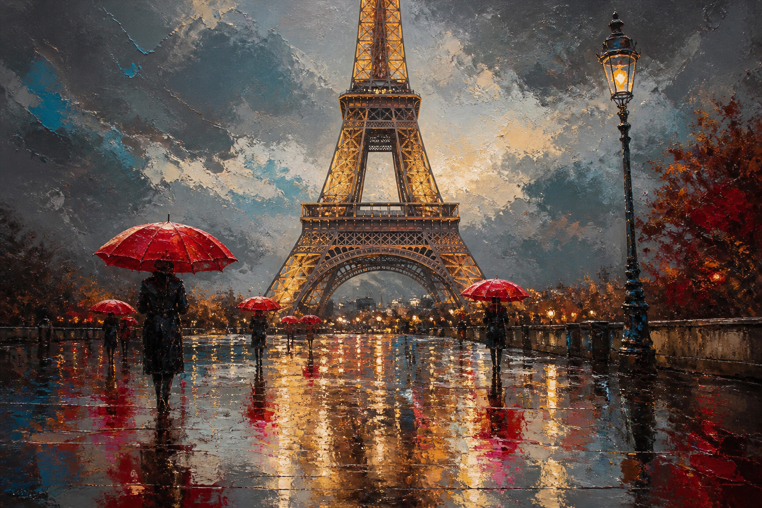 Eiffel After Rain - Architecture canvas artwork by Imagine Prints