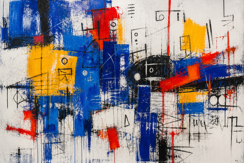 Electric Grammar - Abstract canvas artwork by Imagine Prints