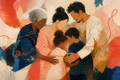 Red Thread - Family canvas artwork by Imagine Prints