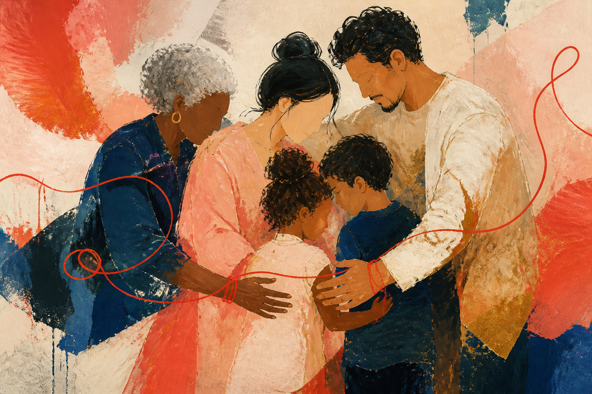Red Thread - Family canvas artwork by Imagine Prints