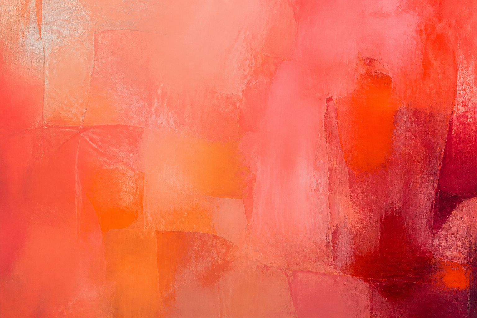 Held In Coral - Abstract canvas artwork by Imagine Prints