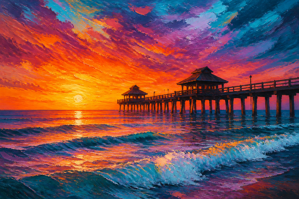 Naples Gulf Fire - Coastal Florida canvas artwork by Imagine Prints
