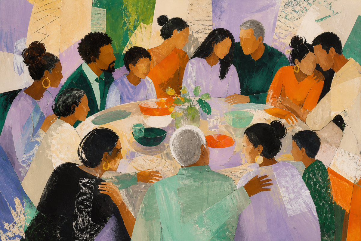 Sunday Table - Family canvas artwork by Imagine Prints