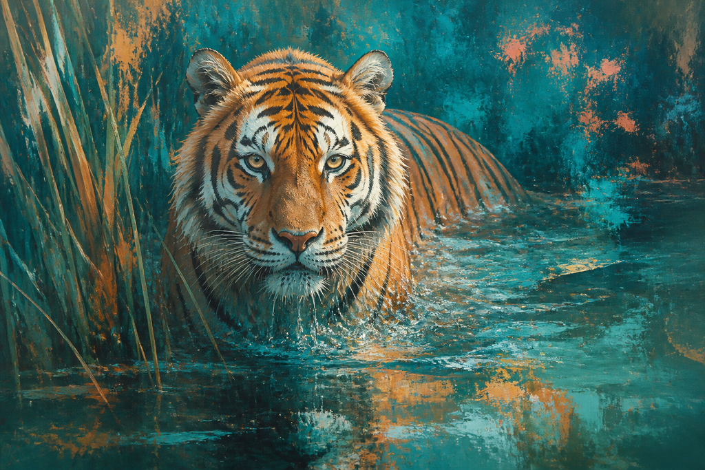 Tiger Tide - Animals canvas artwork by Imagine Prints