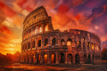 Colosseum Ember - Architecture canvas artwork by Imagine Prints