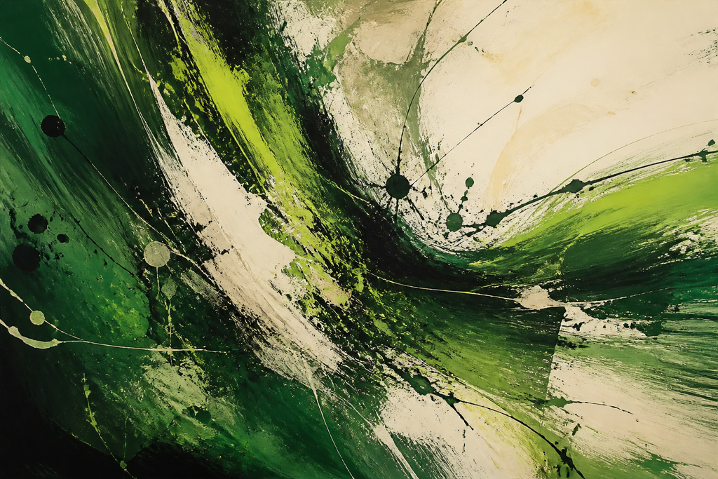 Green Velocity - Abstract canvas artwork by Imagine Prints