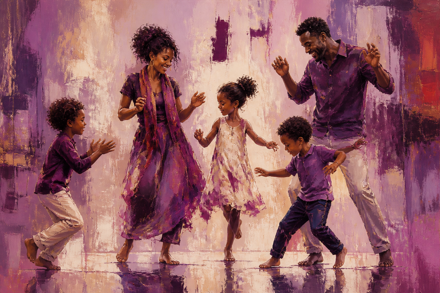 Sunday Music - Family canvas artwork by Imagine Prints