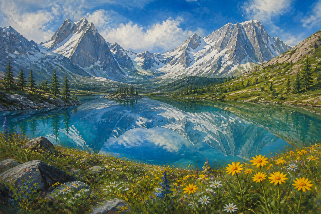 Alpine Mirror - Nature canvas artwork by Imagine Prints