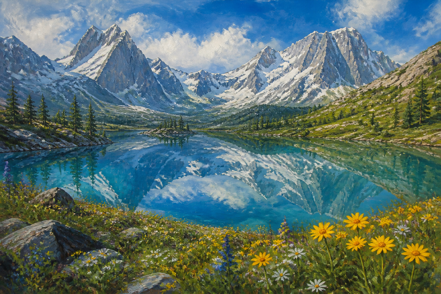 Alpine Mirror - Nature canvas artwork by Imagine Prints