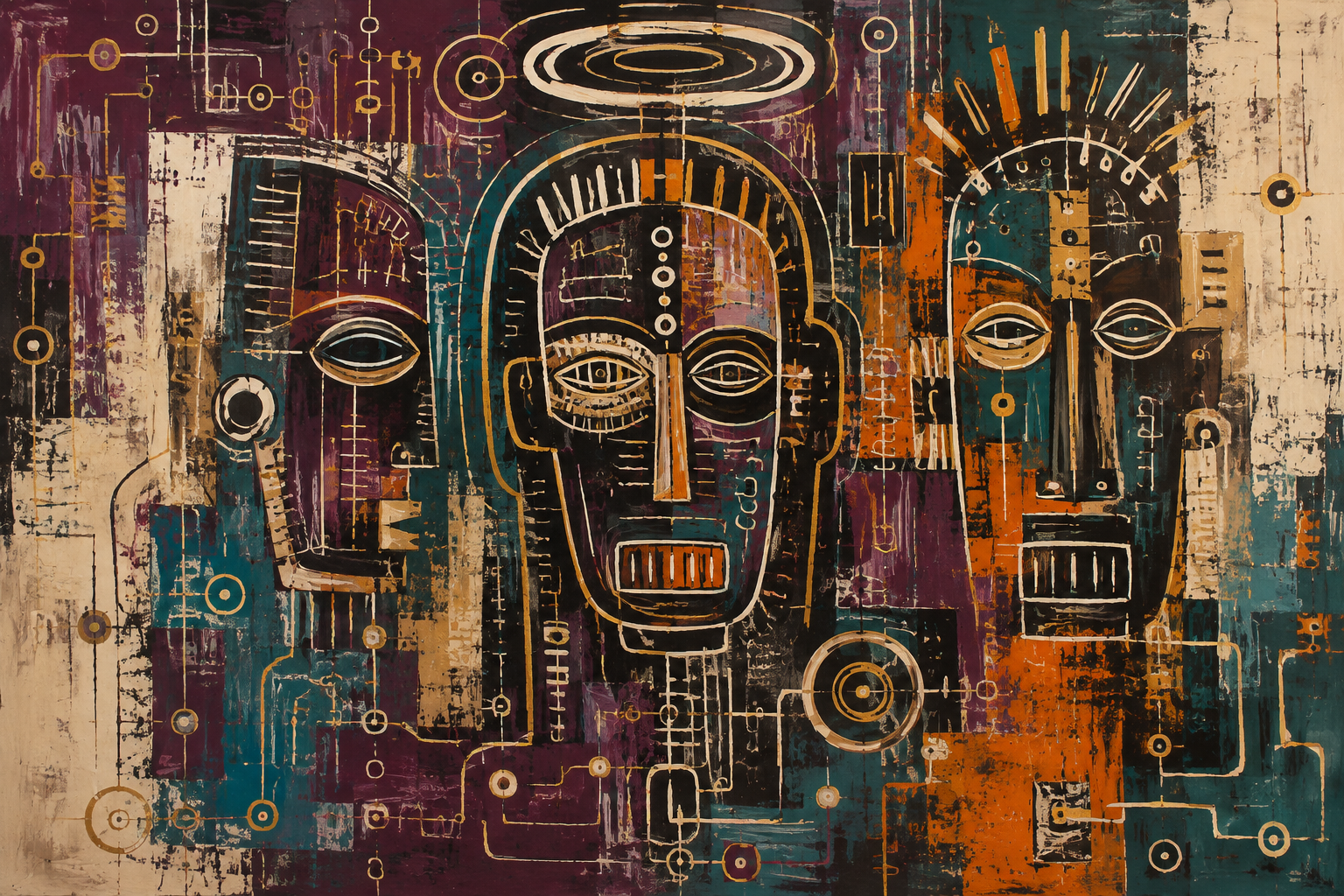 Ancestral Circuit — Abstract canvas artwork by Imagine Prints