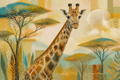 Giraffe Garden - Animals canvas artwork by Imagine Prints