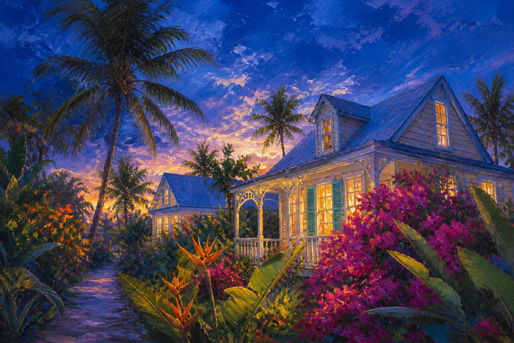 Key West Conch Evening - Coastal Florida canvas artwork by Imagine Prints