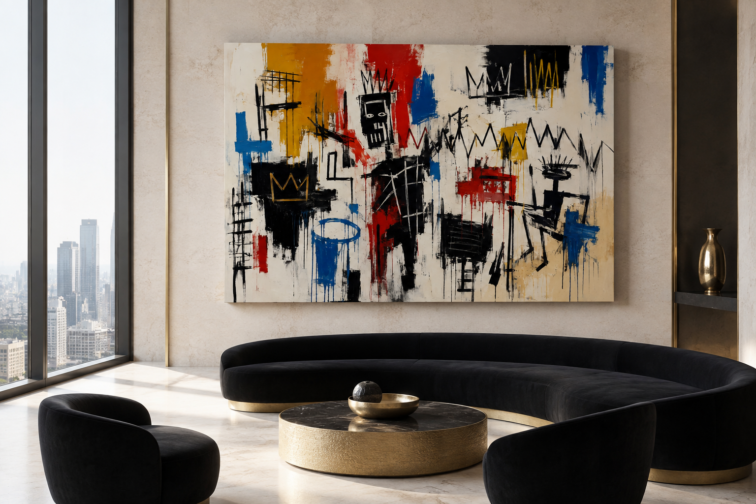 Beautiful Noise canvas artwork displayed in a refined contemporary interior