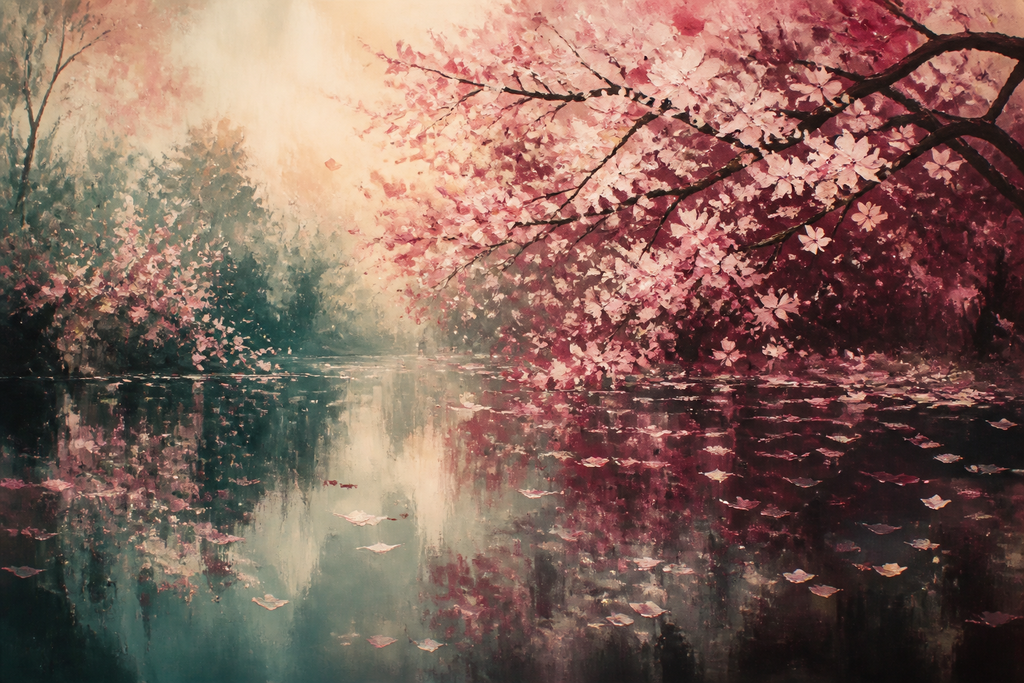 Cherry Blossom Rain - Nature canvas artwork by Imagine Prints