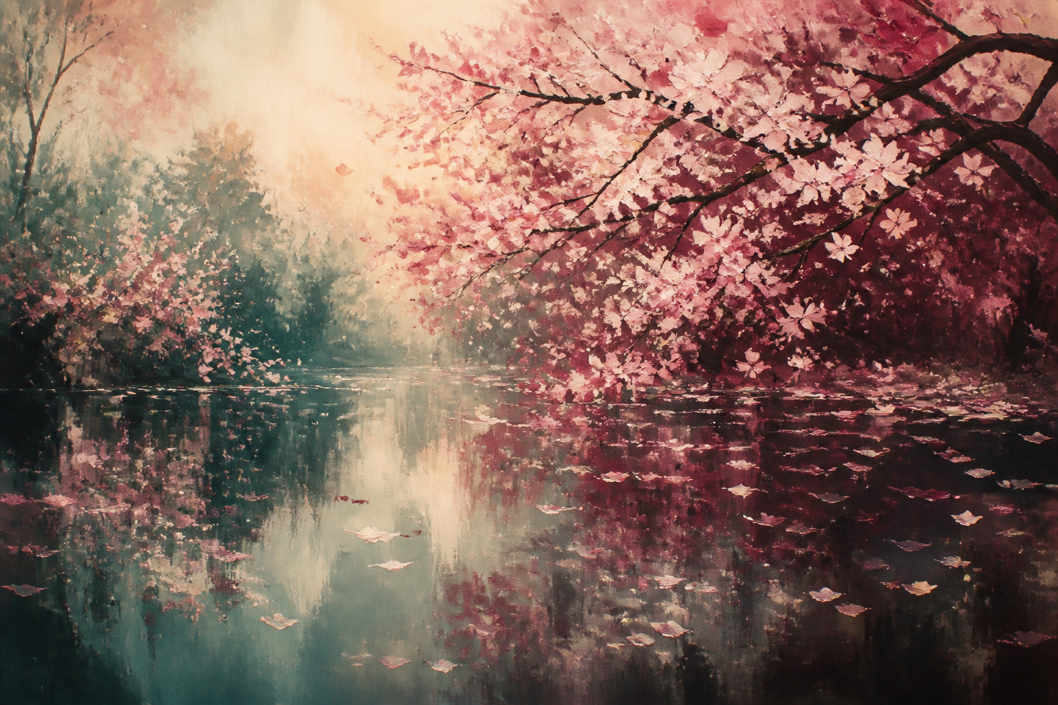 Cherry Blossom Rain - Nature canvas artwork by Imagine Prints