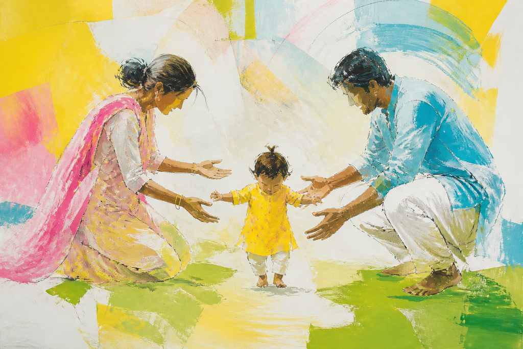 First Steps - Family canvas artwork by Imagine Prints