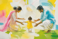 First Steps - Family canvas artwork by Imagine Prints