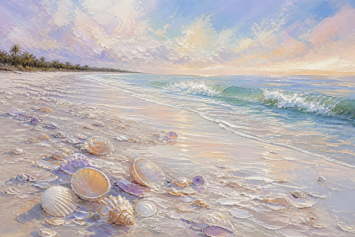 Sanibel Shell Tide - Coastal Florida canvas artwork by Imagine Prints