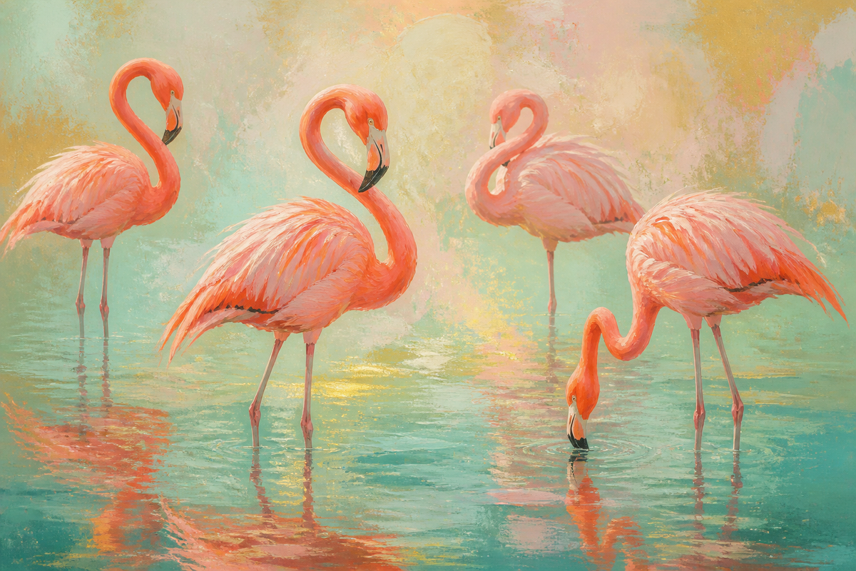 Flamingo Reverie - Animals canvas artwork by Imagine Prints