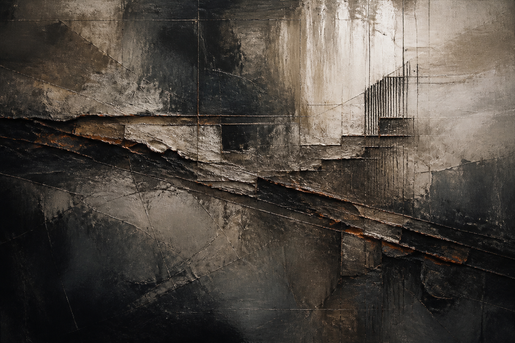 Midnight Excavation - Abstract canvas artwork by Imagine Prints