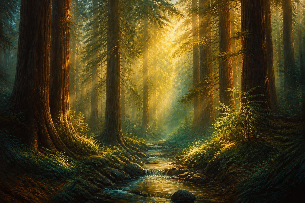Redwood Cathedral - Nature canvas artwork by Imagine Prints
