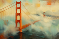 Golden Gate Fog - Architecture canvas artwork by Imagine Prints