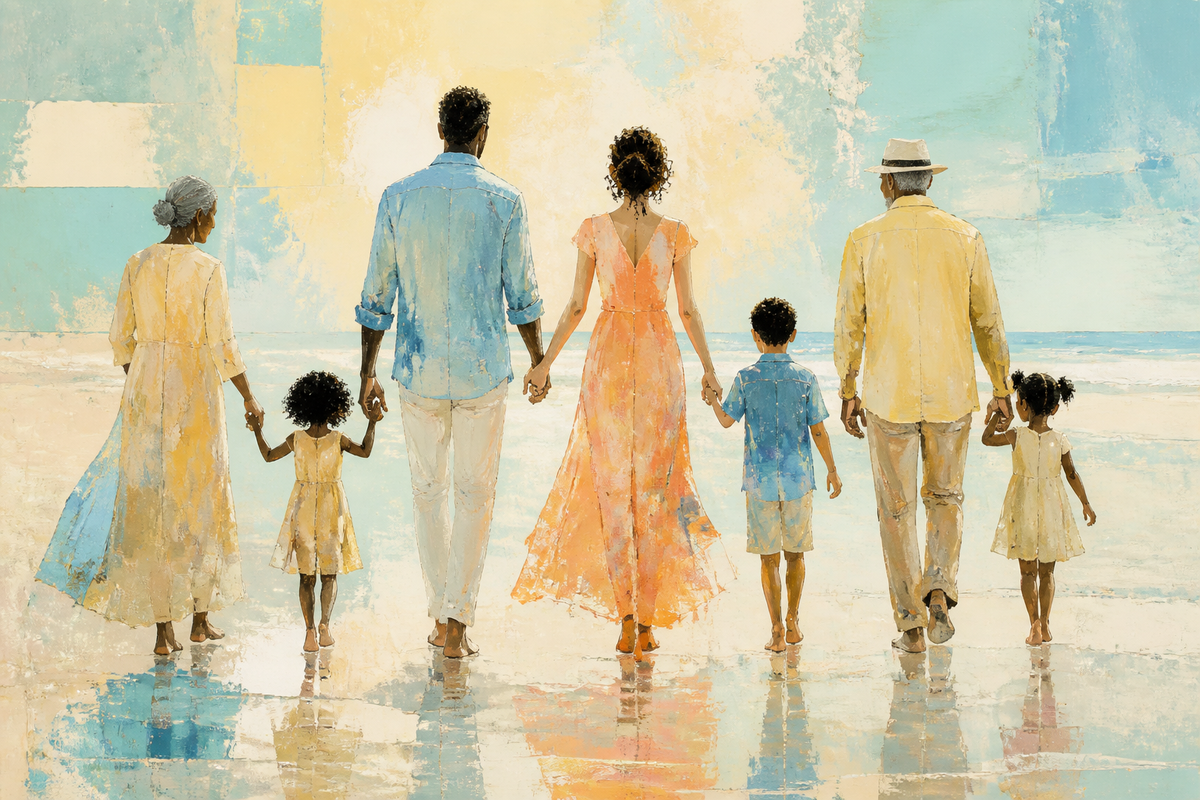 Long Walk Home - Family canvas artwork by Imagine Prints