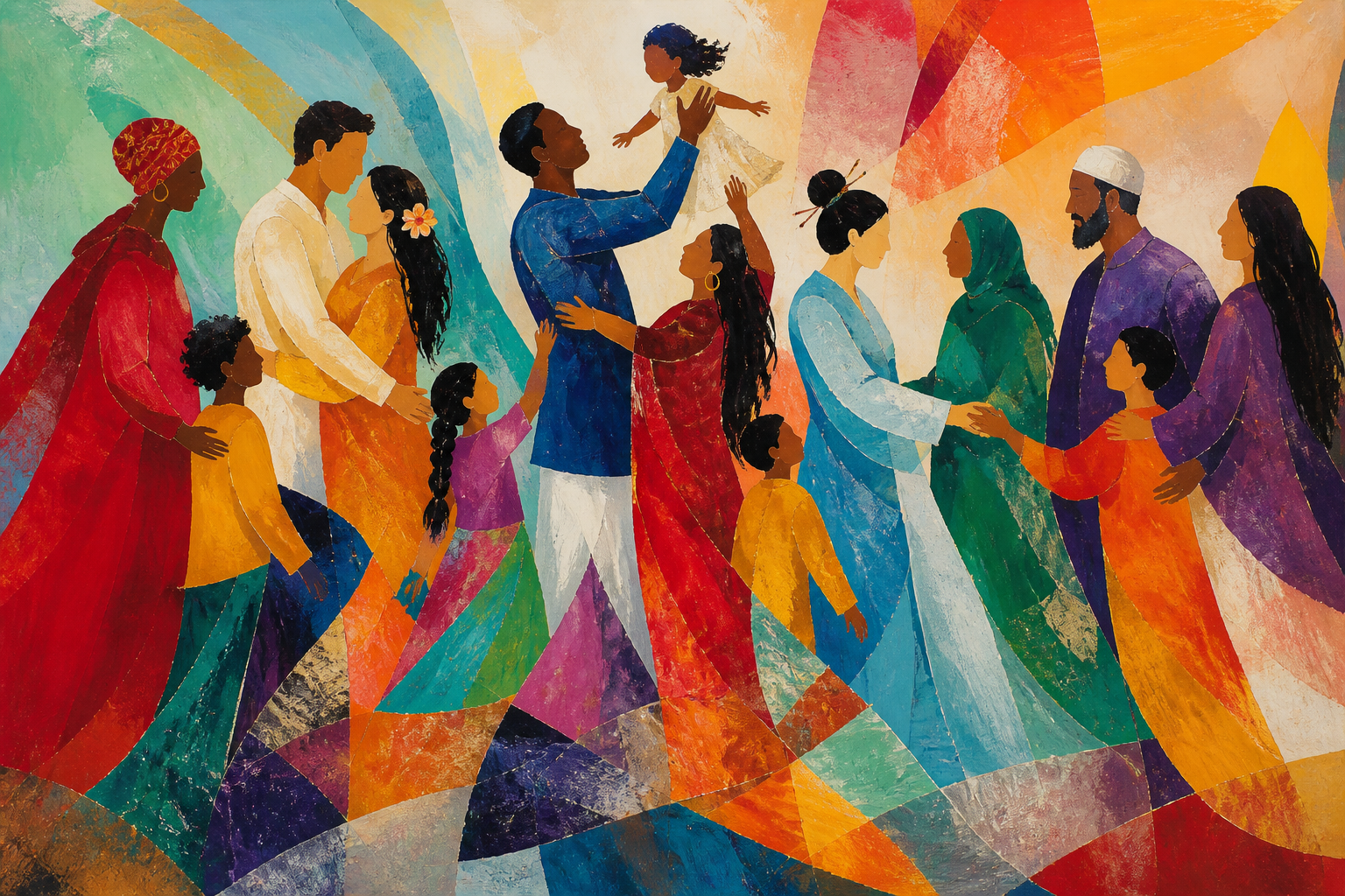 All Our Colors - Family canvas artwork by Imagine Prints