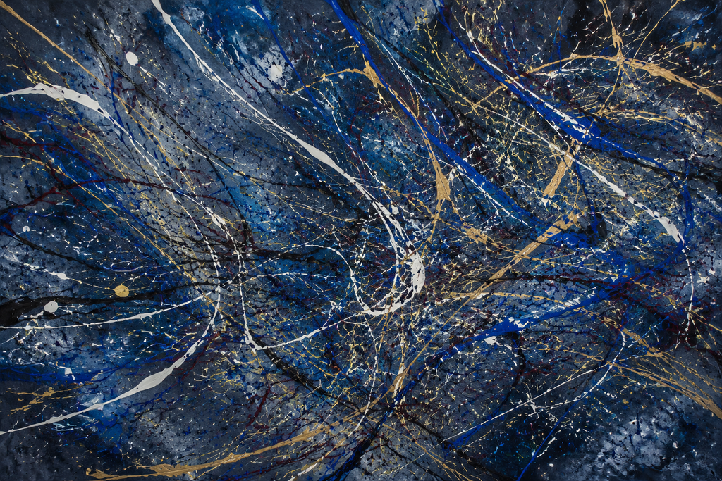 Velocity in Blue — Abstract canvas artwork by Imagine Prints