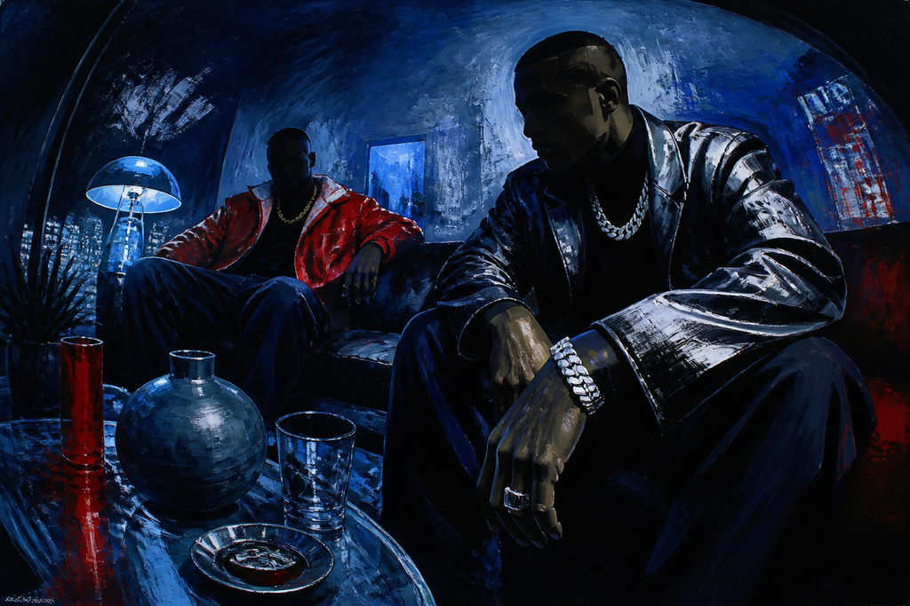 Blue Lit Noir - Urban Culture canvas artwork by Imagine Prints
