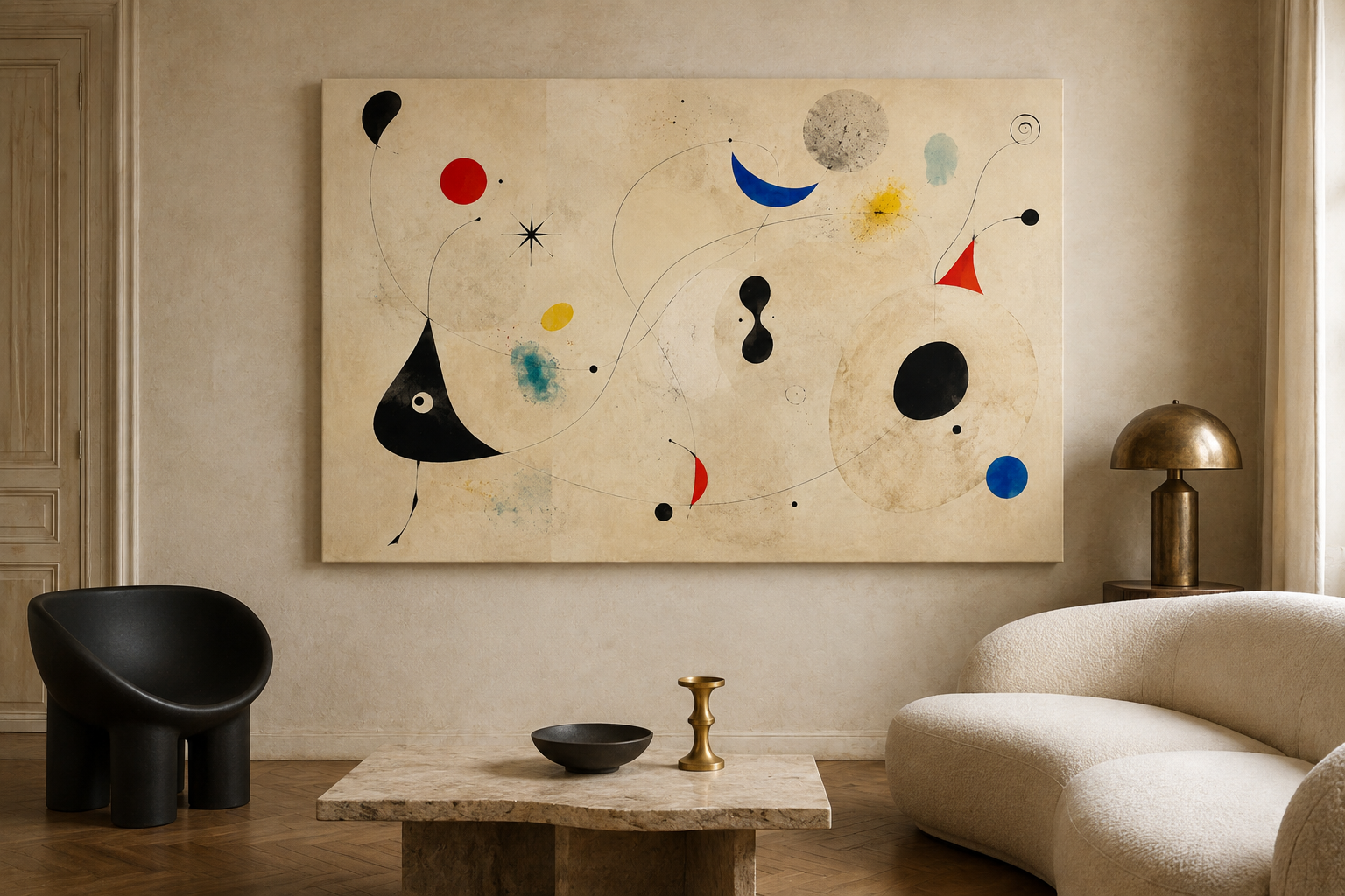 Dream Current canvas artwork displayed in a refined contemporary interior