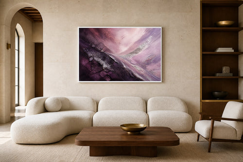 After The Fire canvas artwork displayed in a luxury home interior