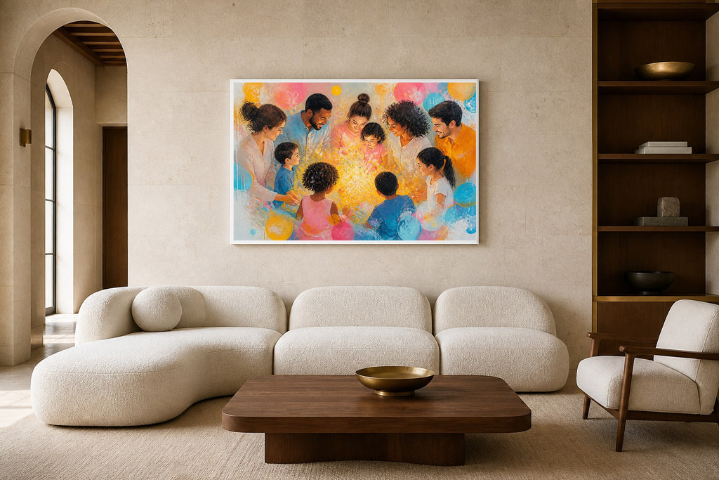 Birthday Constellation canvas artwork displayed in a luxury home interior