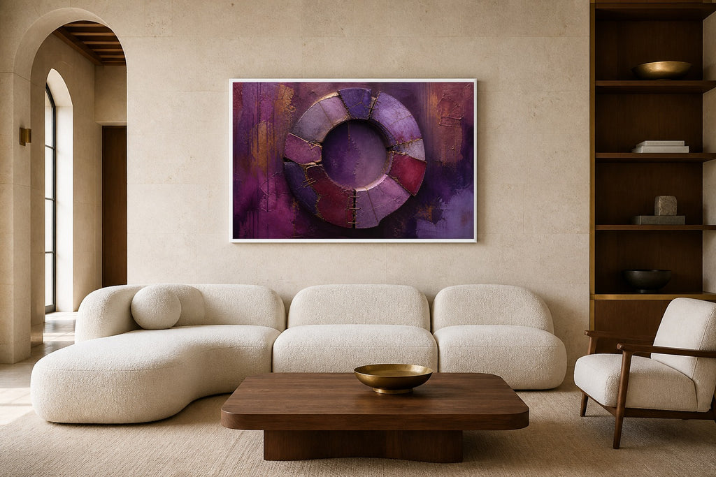 Earned Crown canvas artwork displayed in a luxury home interior