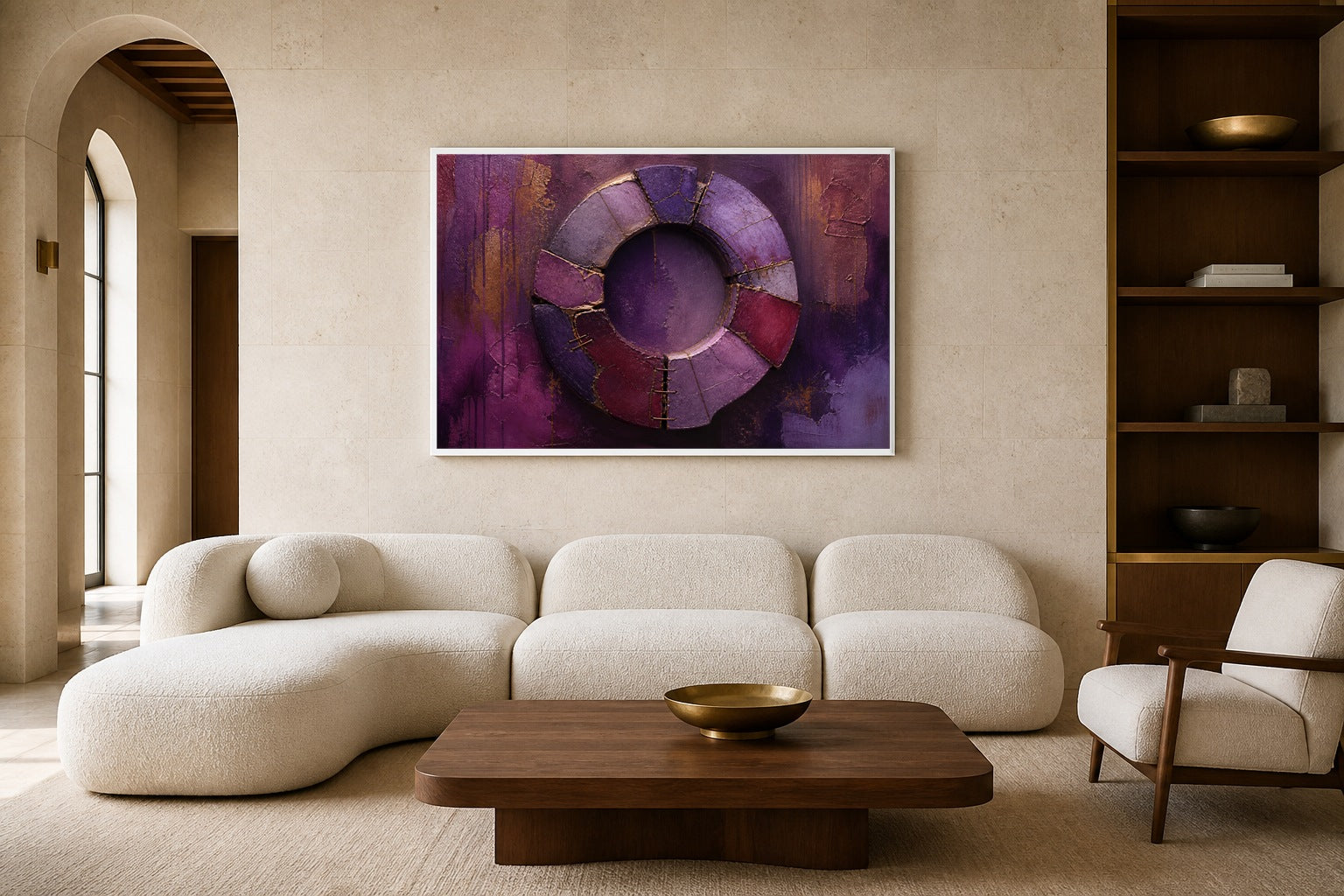 Earned Crown canvas artwork displayed in a luxury home interior