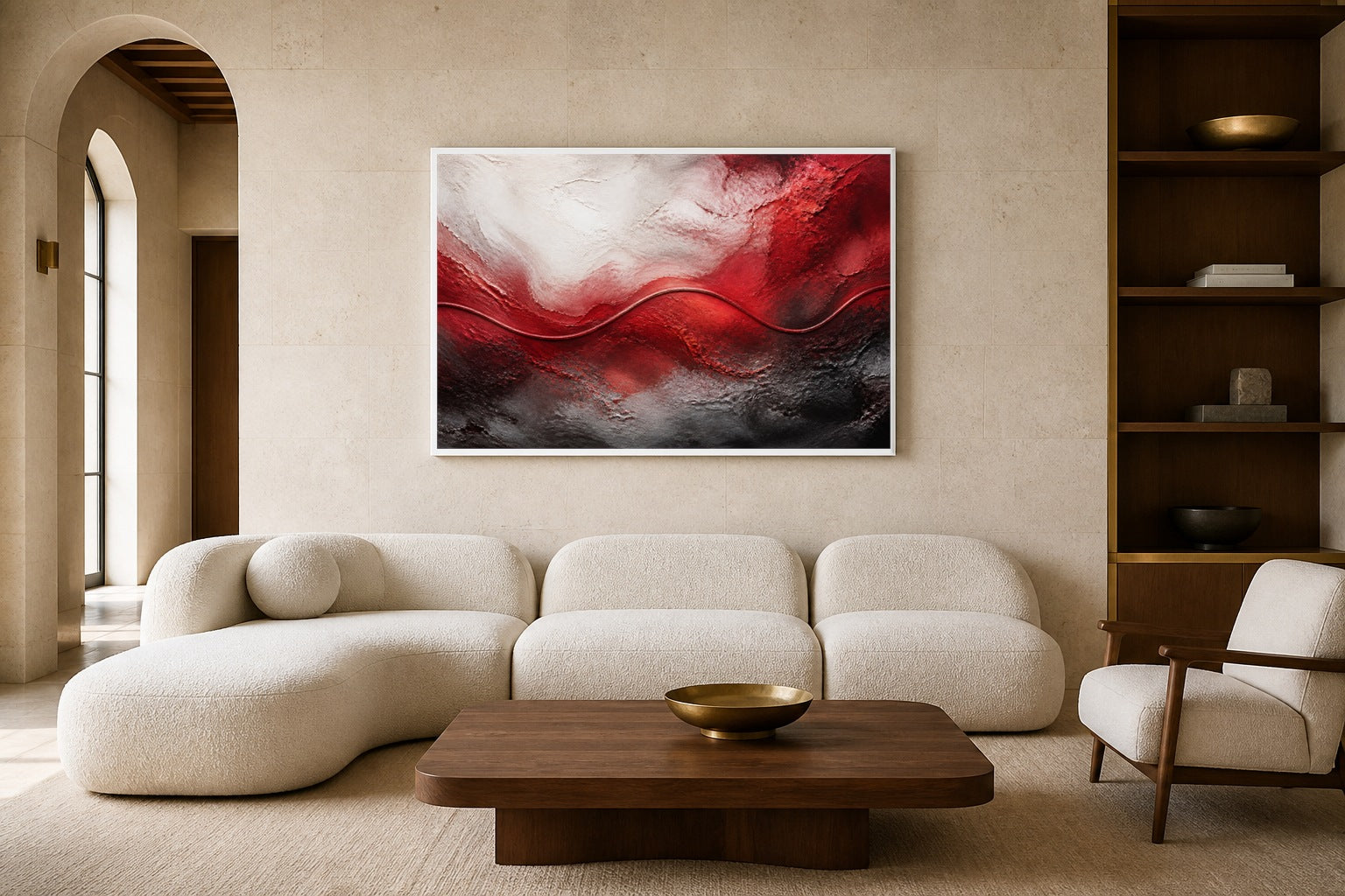 Hold The Line canvas artwork displayed in a luxury home interior