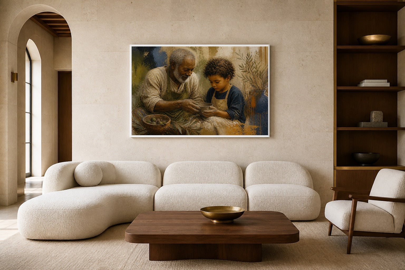 Inheritance canvas artwork displayed in a luxury home interior