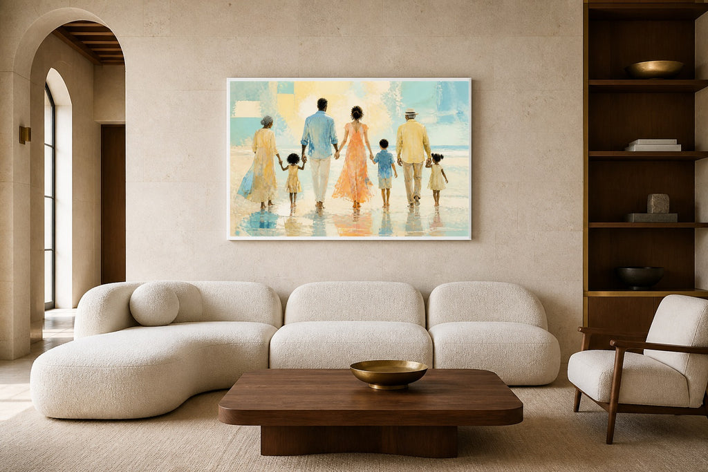 Long Walk Home canvas artwork displayed in a luxury home interior