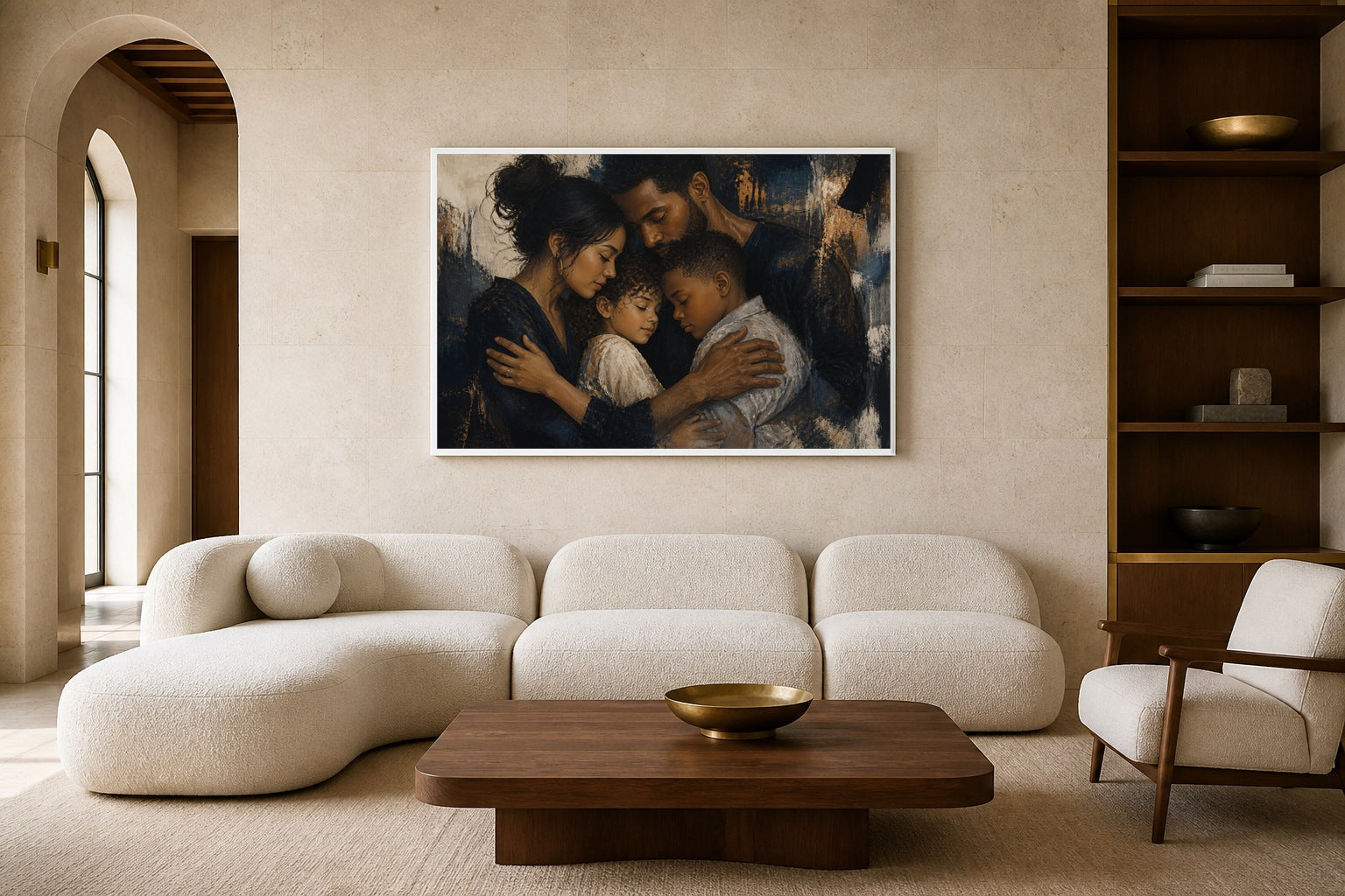 Quiet Strength canvas artwork displayed in a luxury home interior