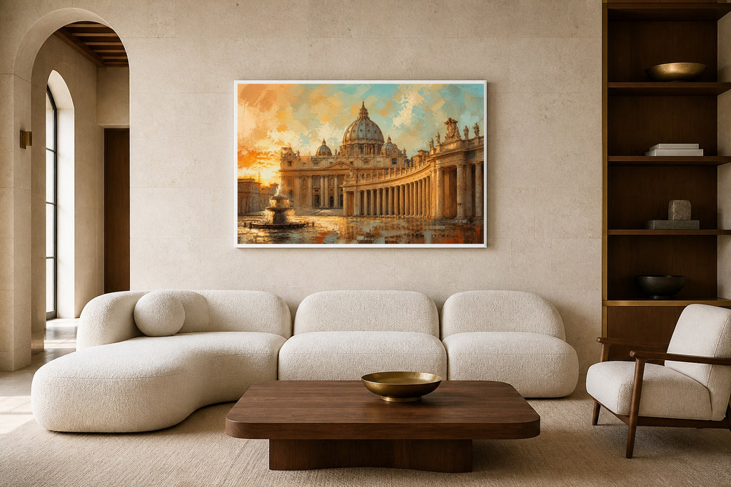 St Peters Light canvas artwork displayed in a luxury home interior