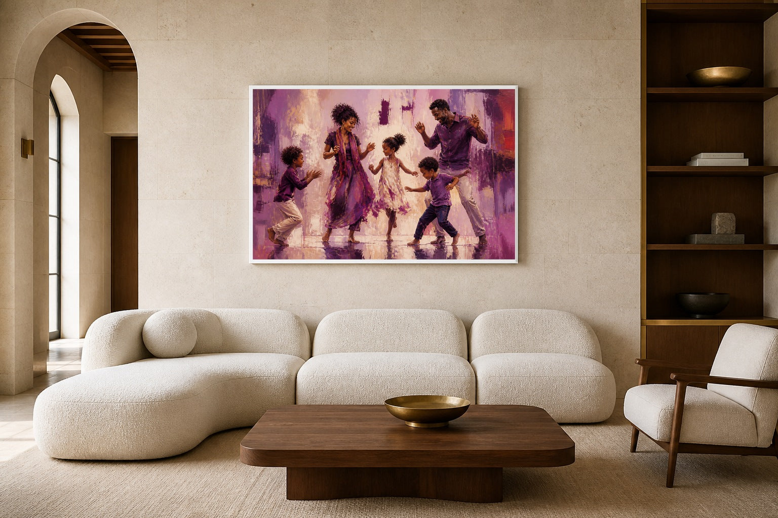 Sunday Music canvas artwork displayed in a luxury home interior