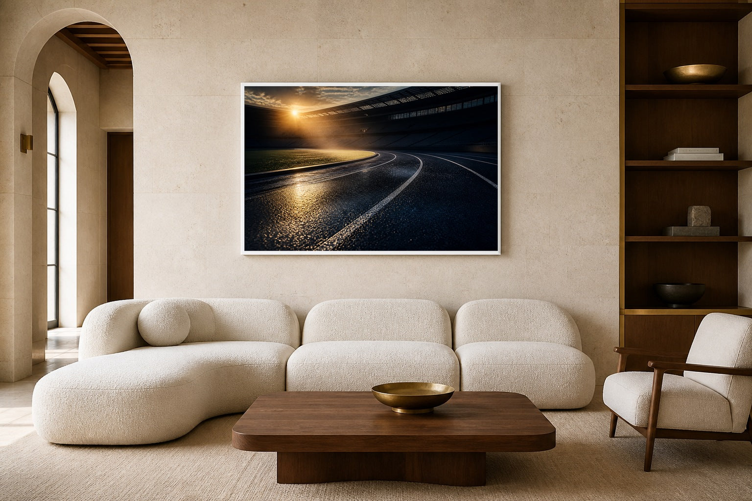 The Lane canvas artwork displayed in a luxury home interior