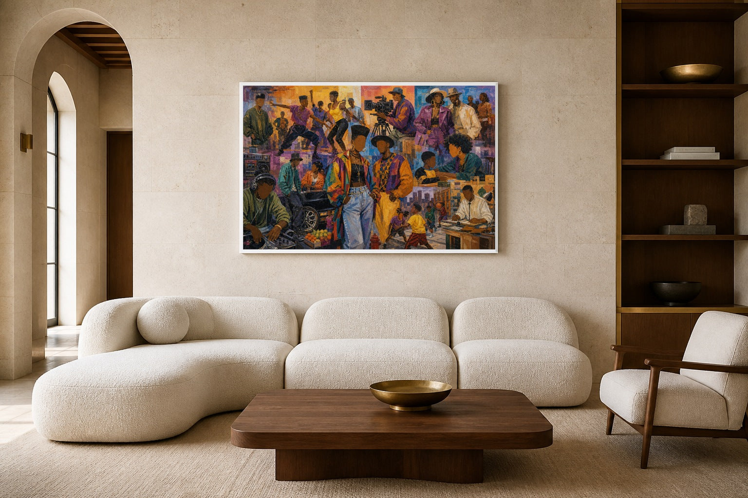 Urban Legacy canvas artwork displayed in a luxury home interior
